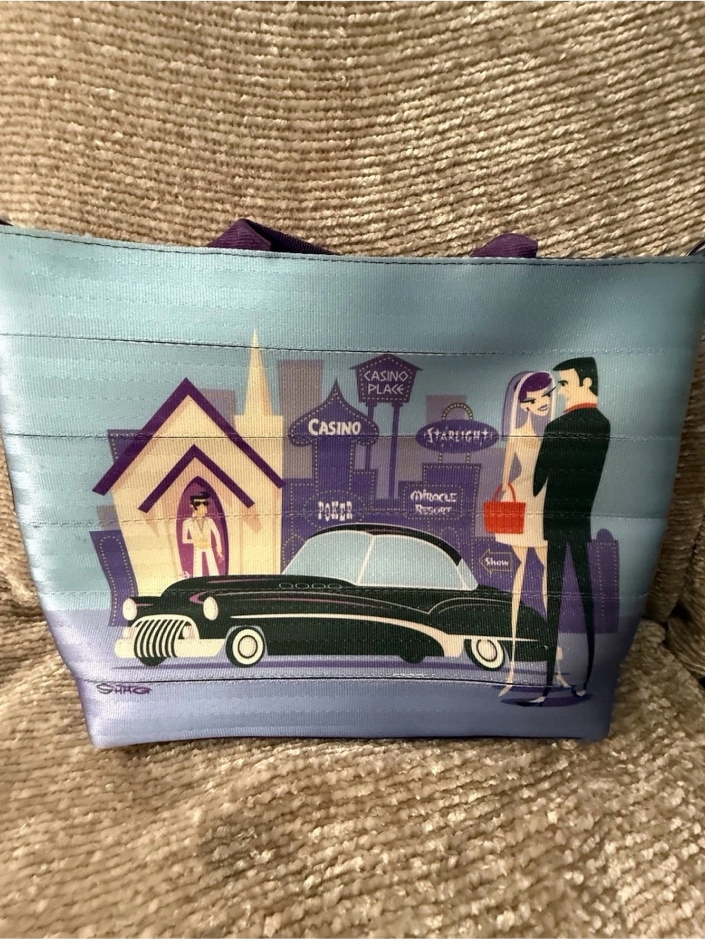 Harvey’s Shag Wedding Chapel Las Vegas Medium Streamline Tote SHAG Josh Agle